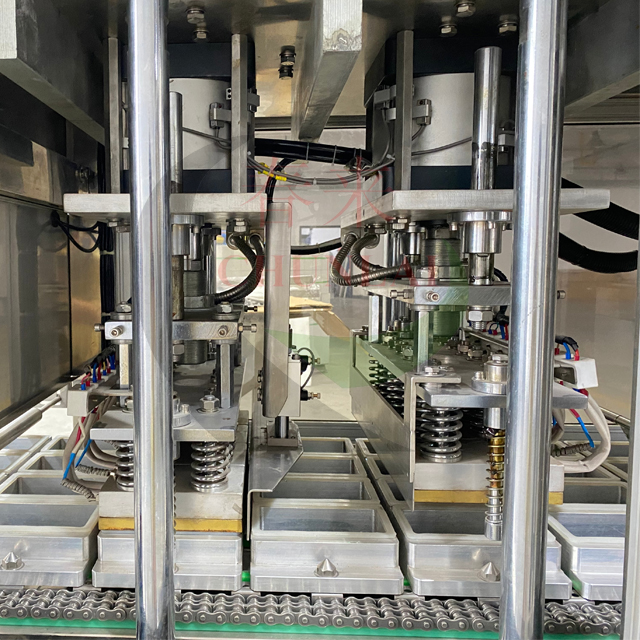Satır içi tip Beancurd Tepsi Sürekli Hareket Dolum ve Sızdırmazlık Makinesi